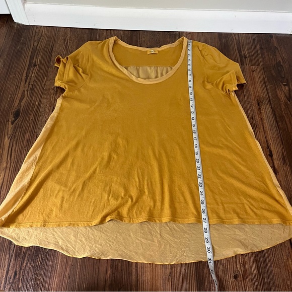 CP Shades Earth Yellow Golden Colored Cotton/Silk Flowy Tee Size Large - Picture 4 of 10